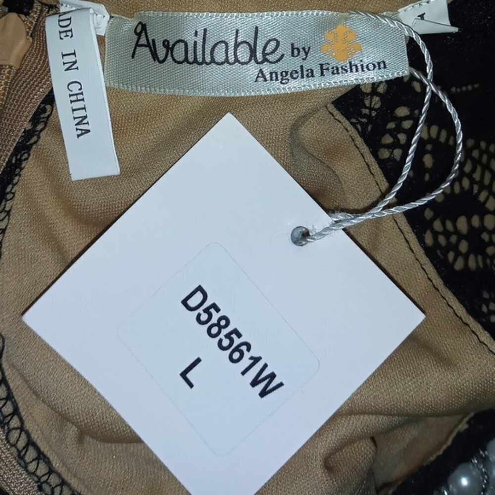 AVAILABLE BY ANGELA FASHION PEARLS & LACE Dress L - Picture 9 of 9